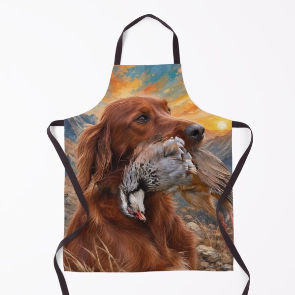 Item preview, Irish Setter with Chukar Partridge | Upland Bird Hunting Dog Art designed and sold by TammyHunterArt.