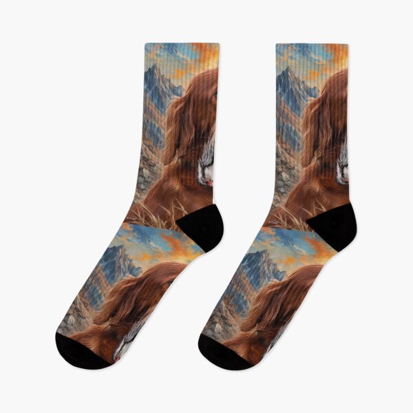 Item preview, Irish Setter with Chukar Partridge | Upland Bird Hunting Dog Art designed and sold by TammyHunterArt.