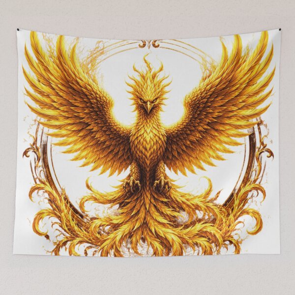 Item preview, Golden Phoenix Ascension | Majestic Vintage Mythical Fire Bird T-Shirt Design designed and sold by nature's world.