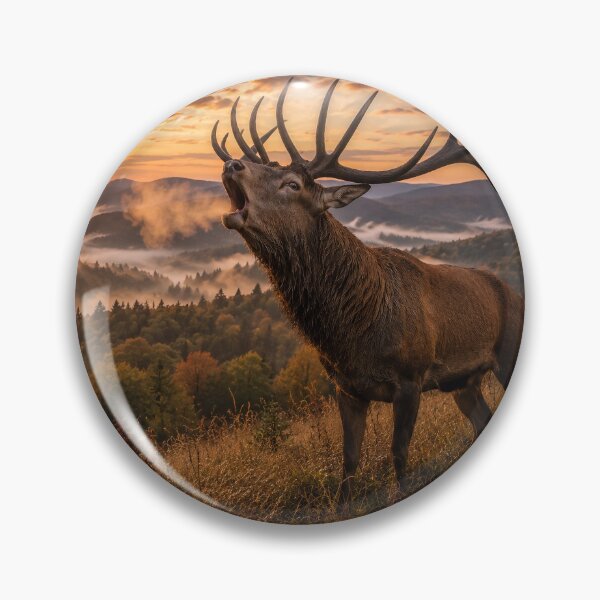 Item preview, Majestic Roaring Red Deer Stag During the Rut | Wildlife Nature Art designed and sold by JMDG Studio.