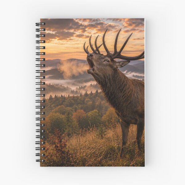 Item preview, Majestic Roaring Red Deer Stag During the Rut | Wildlife Nature Art designed and sold by JMDG Studio.