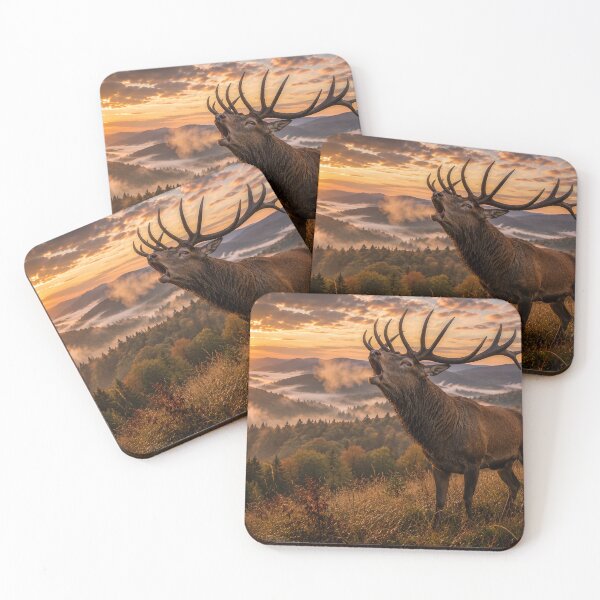 Item preview, Majestic Roaring Red Deer Stag During the Rut | Wildlife Nature Art designed and sold by JMDG Studio.