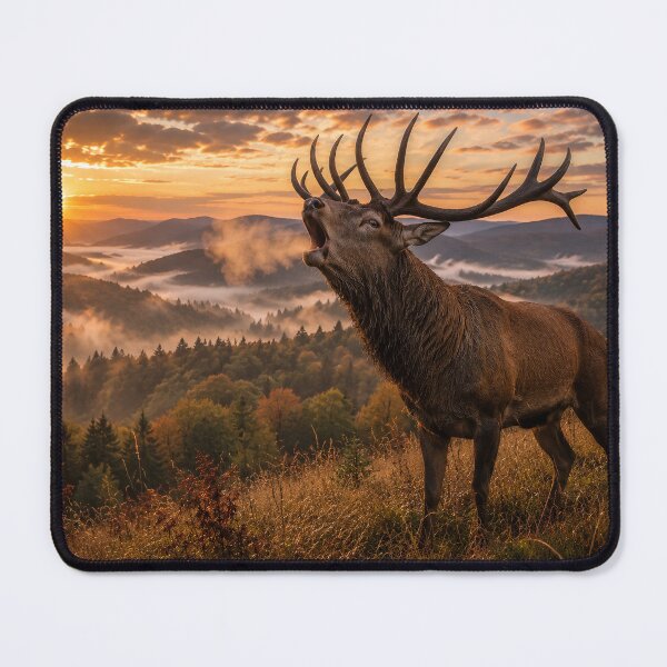 Item preview, Majestic Roaring Red Deer Stag During the Rut | Wildlife Nature Art designed and sold by JMDG Studio.