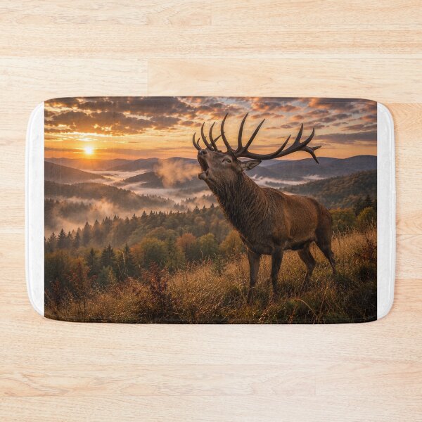 Item preview, Majestic Roaring Red Deer Stag During the Rut | Wildlife Nature Art designed and sold by JMDG Studio.