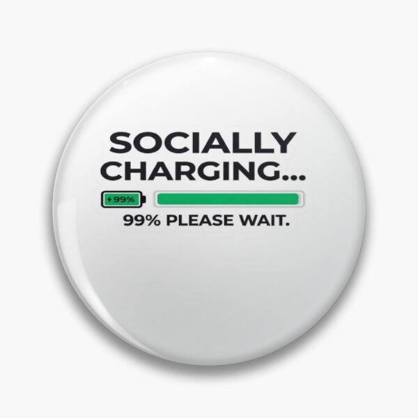Item preview, Socially Charging Please Wait Funny Social Battery Introvert T-Shirt designed and sold by Artbysarmina.