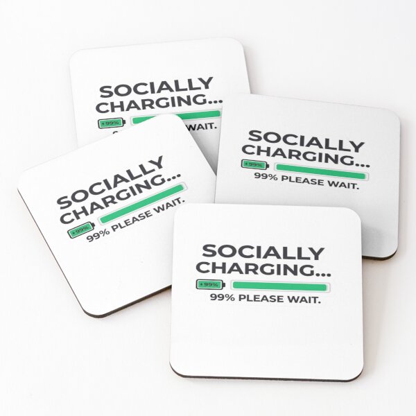 Item preview, Socially Charging Please Wait Funny Social Battery Introvert T-Shirt designed and sold by Artbysarmina.