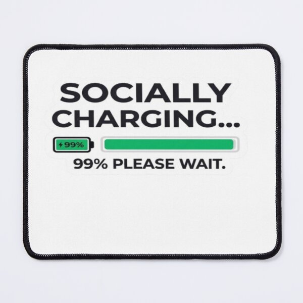 Item preview, Socially Charging Please Wait Funny Social Battery Introvert T-Shirt designed and sold by Artbysarmina.