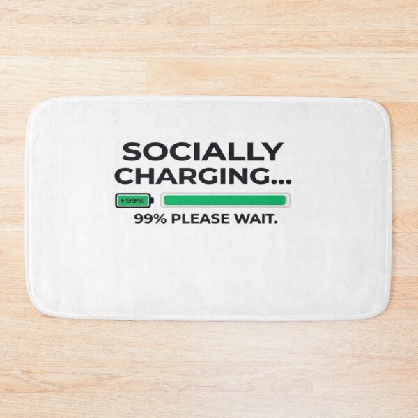 Item preview, Socially Charging Please Wait Funny Social Battery Introvert T-Shirt designed and sold by Artbysarmina.