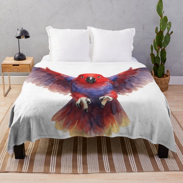 Item preview, Female Eclectus Parrot Landing — Watercolour Parrot Study designed and sold by Jaruart.