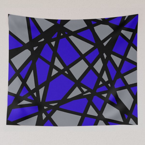 Item preview, Minimalist Blue Abstract Black Geometric Lines Graphic designed and sold by taiche.