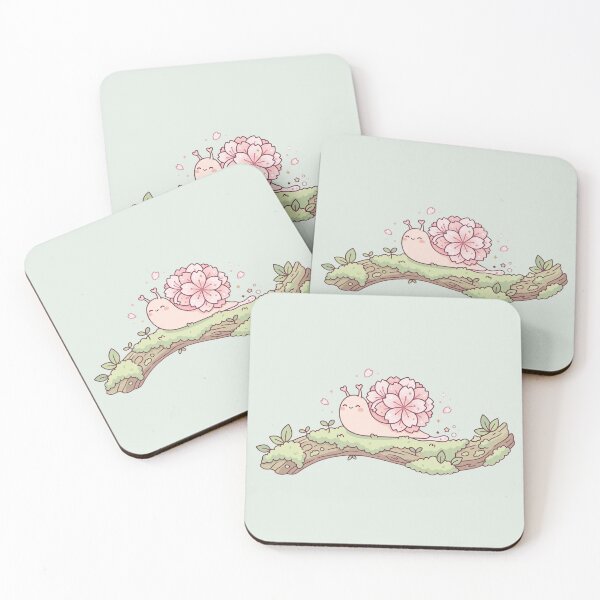 Item preview, Cute Kawaii Cherry Blossom Snail - Cottagecore Aesthetic Art designed and sold by ZyloPrints.