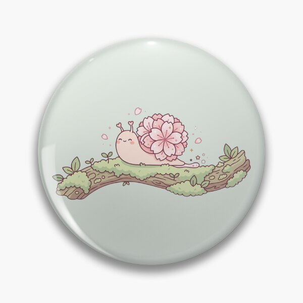 Item preview, Cute Kawaii Cherry Blossom Snail - Cottagecore Aesthetic Art designed and sold by ZyloPrints.