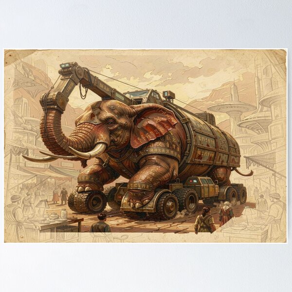 Item preview, Mechanical Elephant Truck – Surreal Fantasy Machine designed and sold by FotoworldEdel.