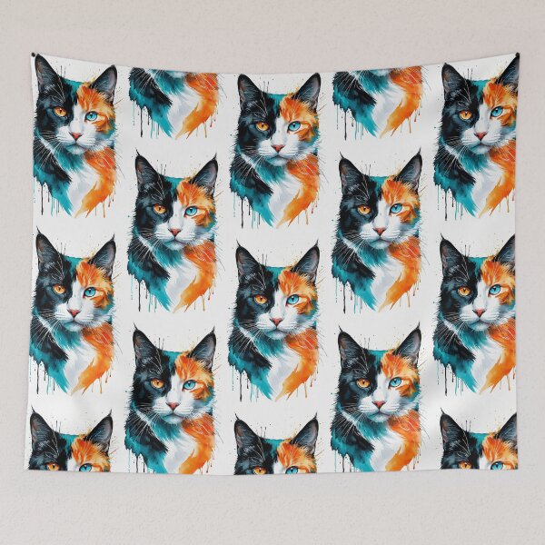 Item preview, Dual Soul Watercolor Cat Portrait designed and sold by LONE SPIRIT CO..