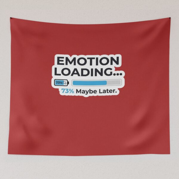 Item preview, Emotion Loading 73% Maybe Later Funny Introvert Procrastination Typography T-Shirt designed and sold by Artbysarmina.