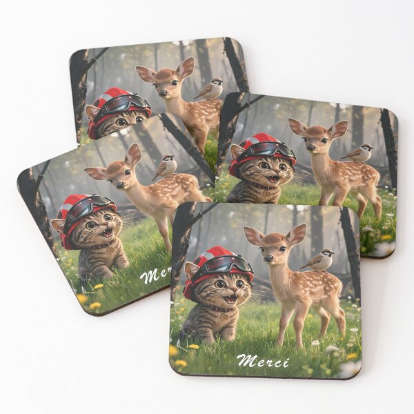 Item preview, Thank you | Firefighter cat & forest animals designed and sold by TitiaDesign.