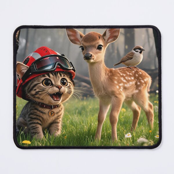 Item preview, Thank you | Firefighter cat & forest animals designed and sold by TitiaDesign.
