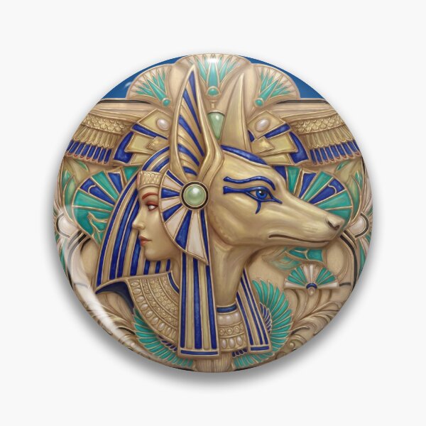 Item preview, Golden Anubis & Egyptian Goddess - Art Deco Dual Profile designed and sold by sunbowjp stadio.