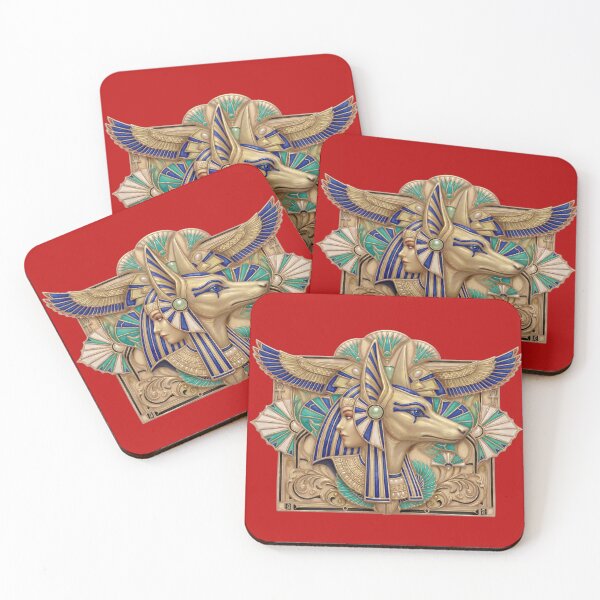 Item preview, Golden Anubis & Egyptian Goddess - Art Deco Dual Profile designed and sold by sunbowjp stadio.