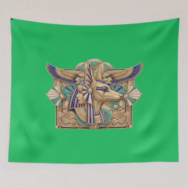 Item preview, Golden Anubis & Egyptian Goddess - Art Deco Dual Profile designed and sold by sunbowjp stadio.