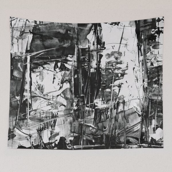 Item preview, Abstract Forest in Black and White designed and sold by tomorrowsart.