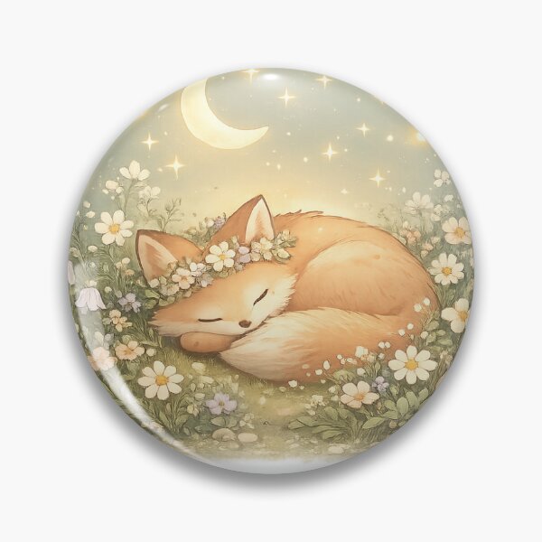 Item preview, Sleepy Wildflower Fox — Dreamy Woodland Nap Illustration designed and sold by PratikG24.