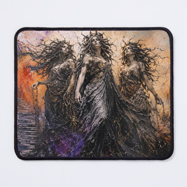Item preview, The Erinyes, underworld goddesses painting designed and sold by GalleryKauffeld.