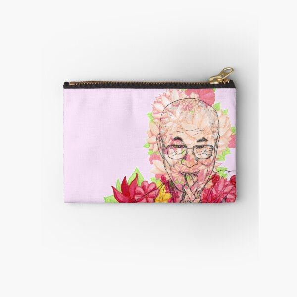 Item preview, HH Dalai Lama Florals Bright Colors Hand Drawn Pink Background designed and sold by BOKEbyTC.