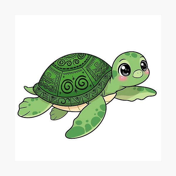 Item preview, Island green turtle in kawaii anime style designed and sold by Danime Planet.