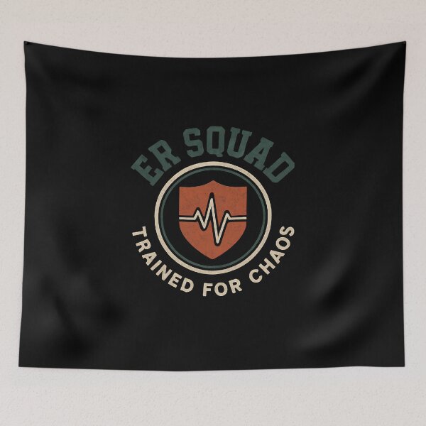 Item preview, ER Squad Varsity Shirt, Retro Collegiate Nurse Badge Tee, Funny Emergency Room Nurse Gift, Distressed Varsity Nurse T-Shirt designed and sold by TshirtsLabs.