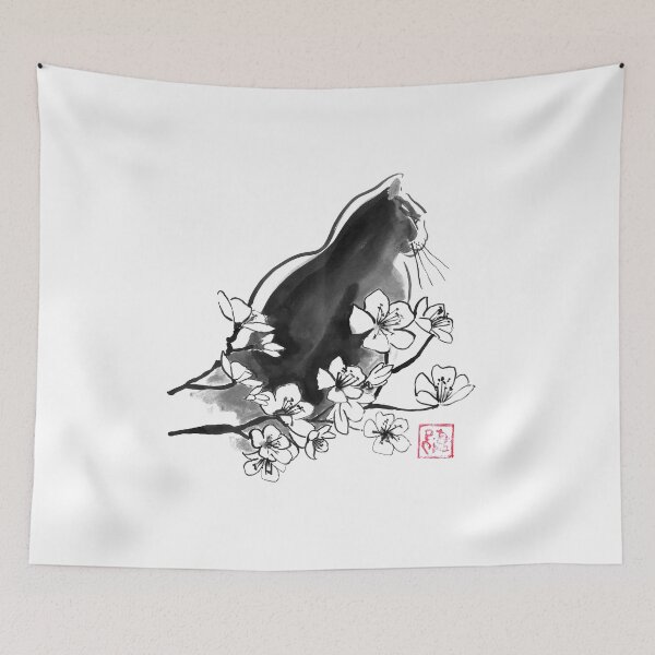 Item preview, cat profile in sakura designed and sold by pechane.