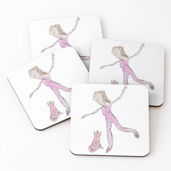 Item preview, Girl dancing with a cat designed and sold by Inky Fingers Illustrations.