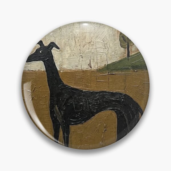 Item preview, Folk art dog on the prairie  designed and sold by Coolparrotgirl.