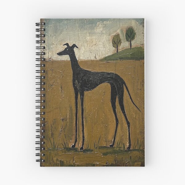 Item preview, Folk art dog on the prairie  designed and sold by Coolparrotgirl.