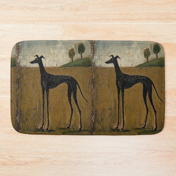 Item preview, Folk art dog on the prairie  designed and sold by Coolparrotgirl.