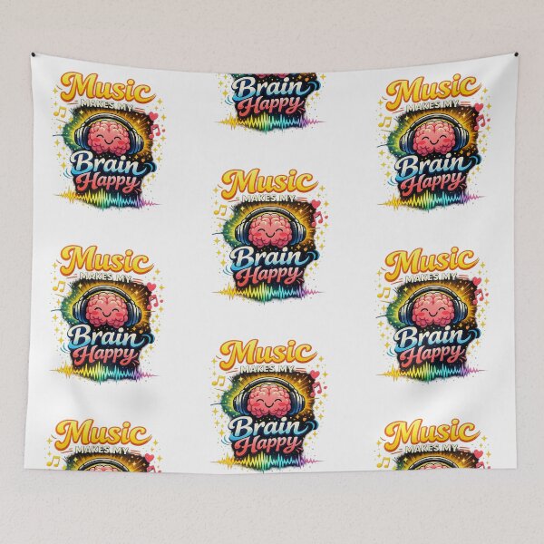 Item preview, Music Makes My Brain Happy Youth T‑Shirt | Cute Brain Headphones Design designed and sold by EdgeSphere.