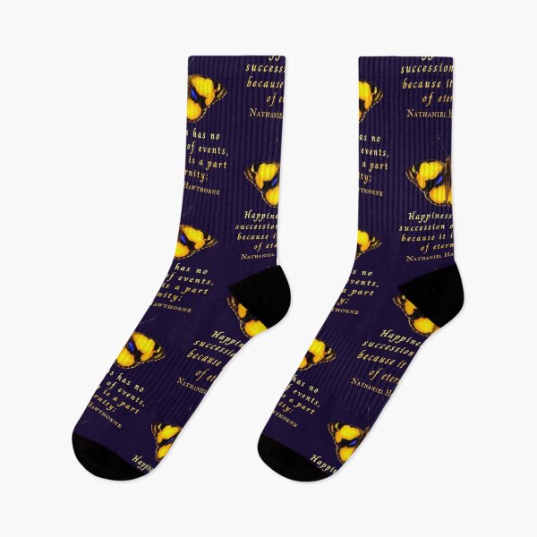 Item preview, Nathaniel Hawthorne quote: Happiness has no succession of events, because it is a part of eternity; designed and sold by artbleed.