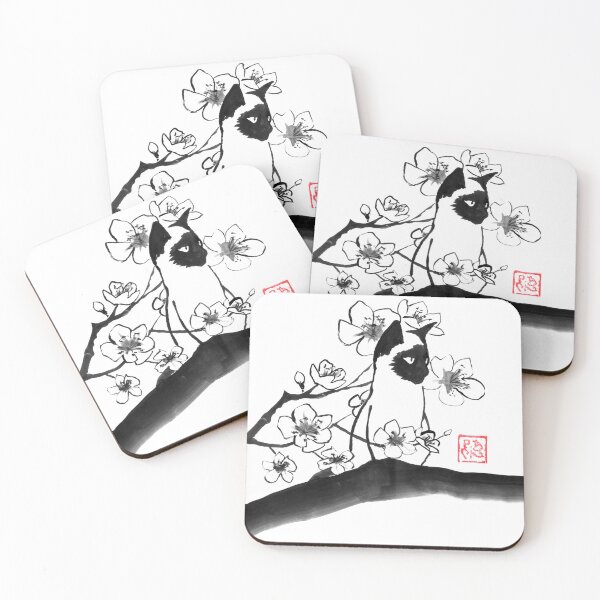 Item preview, Siamese cat in sakura designed and sold by pechane.