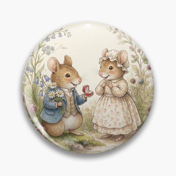 Item preview, Vintage Watercolor Mouse Proposal - Classic Storybook Fairytale Art designed and sold by Pasteltone.