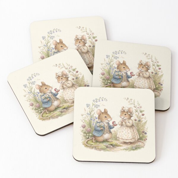Item preview, Vintage Watercolor Mouse Proposal - Classic Storybook Fairytale Art designed and sold by Pasteltone.