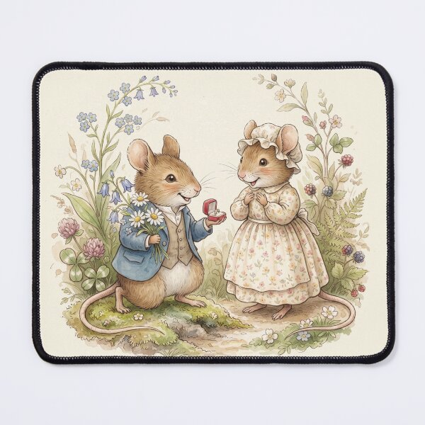 Item preview, Vintage Watercolor Mouse Proposal - Classic Storybook Fairytale Art designed and sold by Pasteltone.