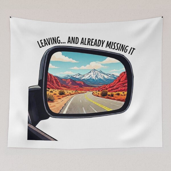 Item preview, Leaving... And Already Missing It Mountain Road Road Trip Vinyl Sticker Design designed and sold by GabeMountainArt.