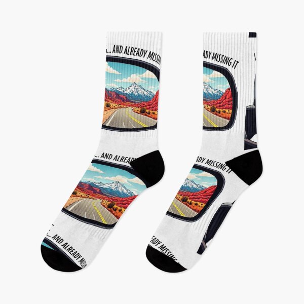 Item preview, Leaving... And Already Missing It Mountain Road Road Trip Vinyl Sticker Design designed and sold by GabeMountainArt.