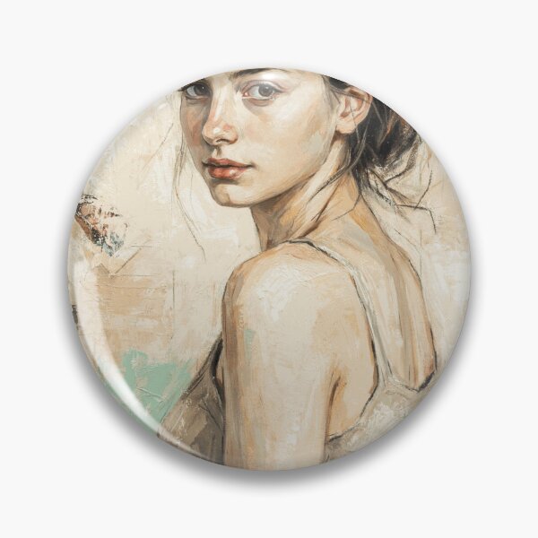 Item preview, Contemporary Woman Portrait with Neutral Tones and Mint Green Collage Texture designed and sold by TorrenVale.