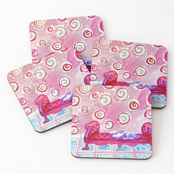 Item preview, King Charles Caviler waiting in a pink room designed and sold by ArtwithaFriend.