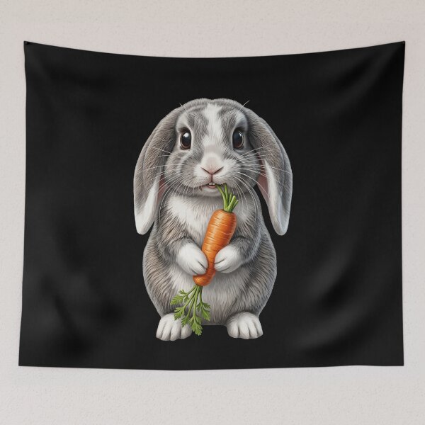 Item preview, rabbit motif with carrot designed and sold by Kirei-Lily.