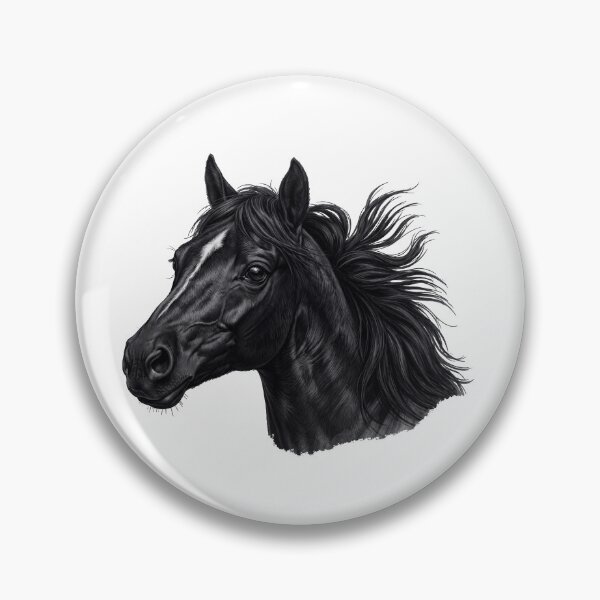 Item preview, horse head design, black horse designed and sold by Kirei-Lily.