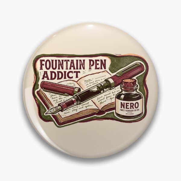 Item preview, Fountain Pen Addict - Vintage Retro Newspaper Stamp Art designed and sold by Graphicarium Shop.