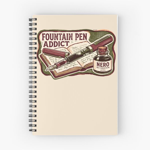 Item preview, Fountain Pen Addict - Vintage Retro Newspaper Stamp Art designed and sold by Graphicarium Shop.