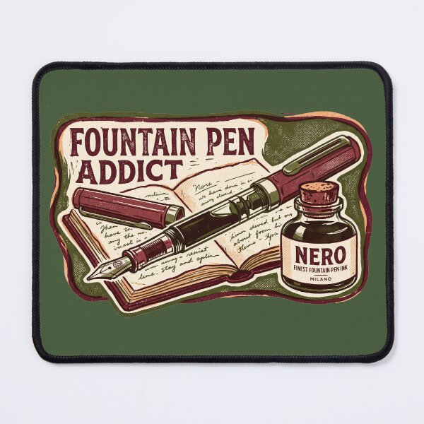 Item preview, Fountain Pen Addict - Vintage Retro Newspaper Stamp Art designed and sold by Graphicarium Shop.